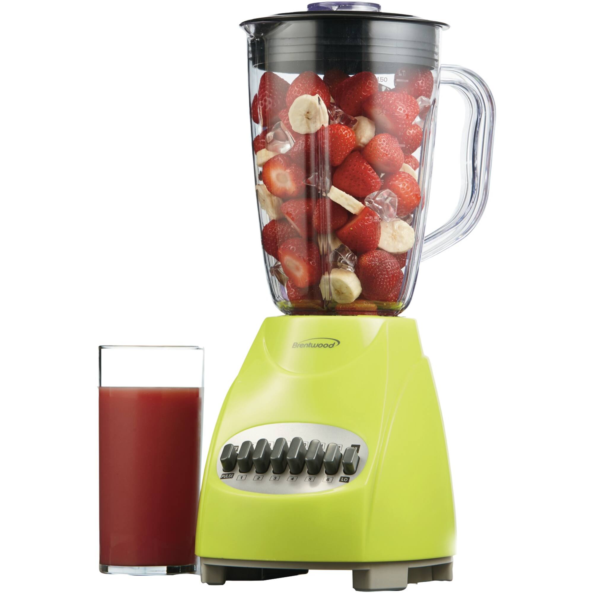 Brentwood Lime Green 12-Speed + Pulse Electric Blender